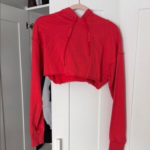 Gymshark Bold Red Cropped Hoodie